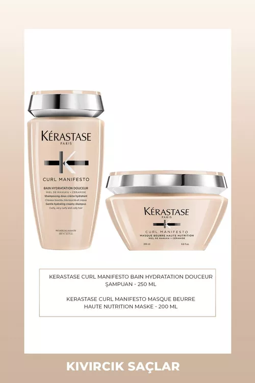 Kérastase Curl Manifesto Şampun 250 ml we burum-burum saçlar üçin maska 200 ml - 21911259