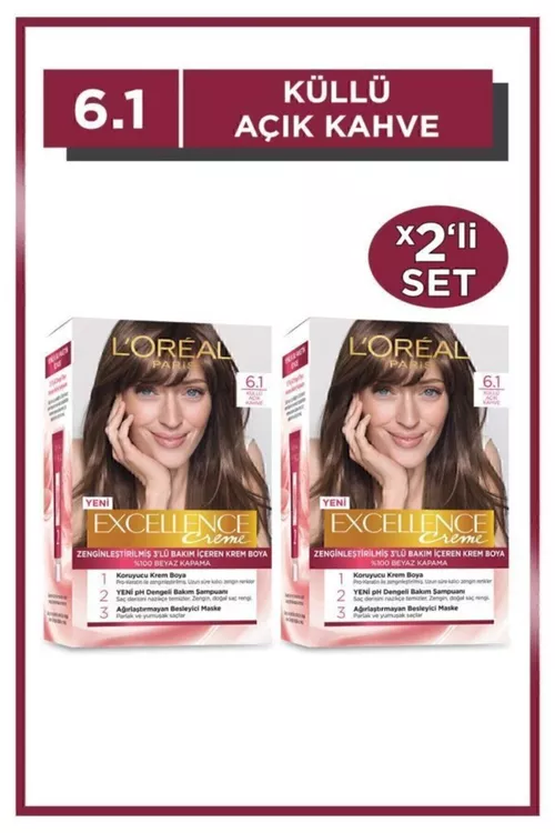 Excellence Creme 6.1 Çalymtyl açyk goňur boýaglar toplumy 2 sany - 9230278
