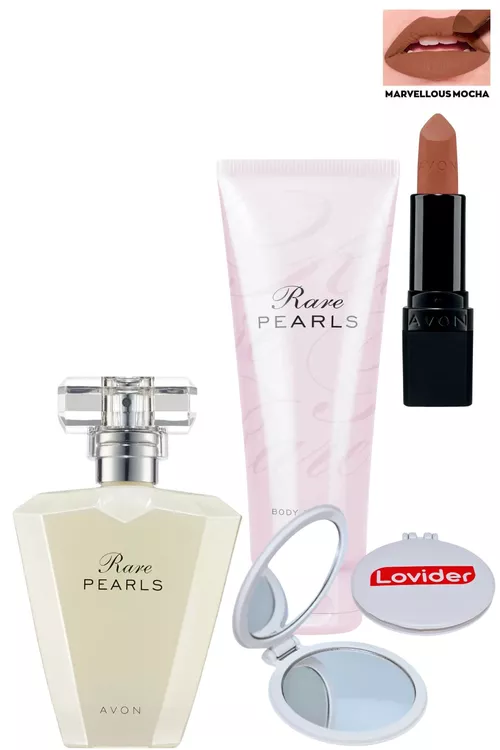 Rare Pearls zenan atyry EDP 50ml + beden losýony 125ml + Marvellous Mocha dodak boýagy + Lovider jübi aýnasy - 21829438