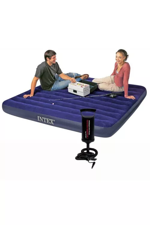 64759 Iki adamlyk XL çişirilýän düşek nasosly 152x203x25 sm - 11966765