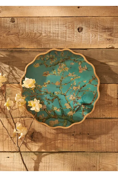 Van Gogh Almond Blossom dekoratiw podnosy, biryuza reňkli (34x4 sm) - 34260149