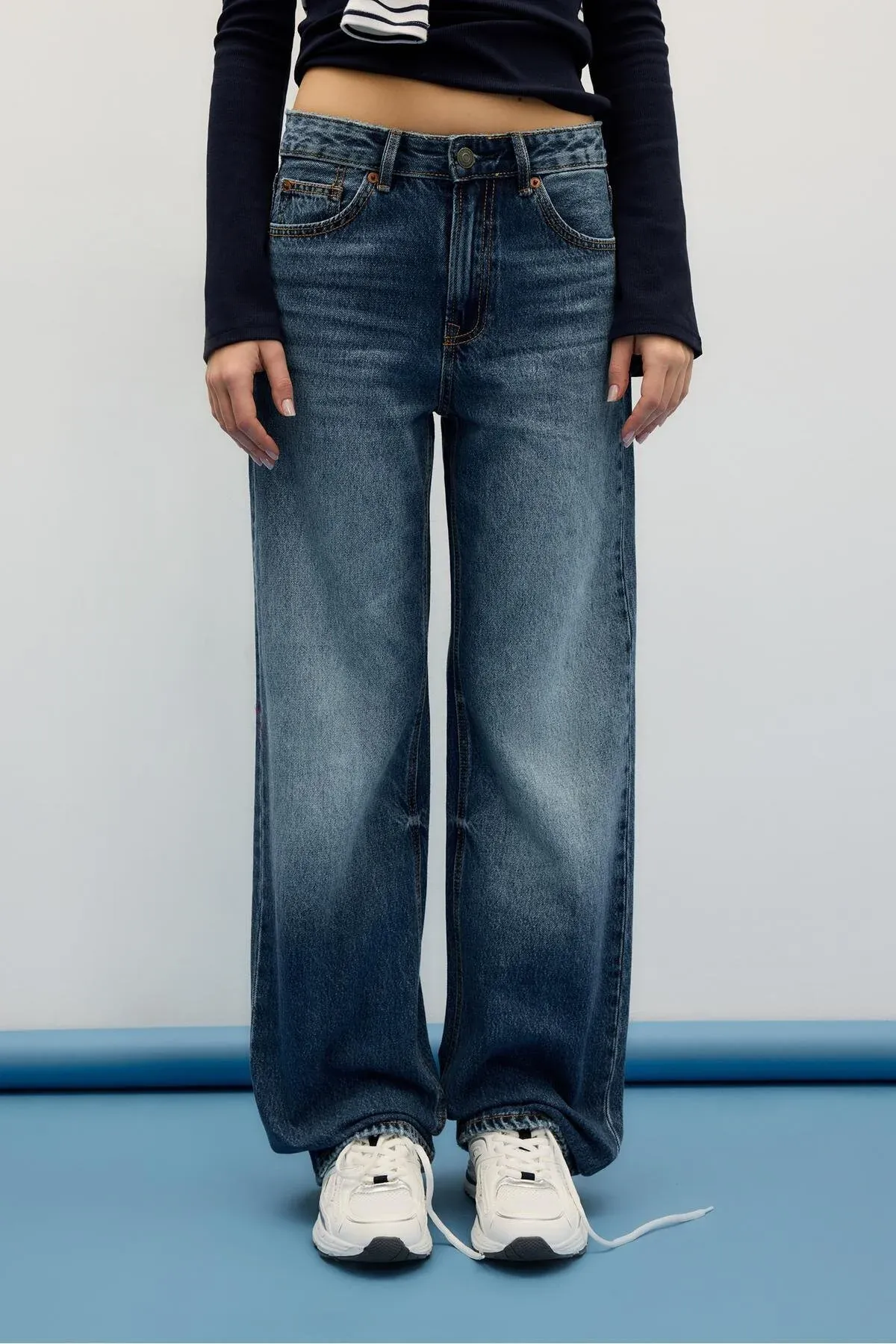 Giň jins balak D92 Straight Fit - 33318291 — surat 3/8