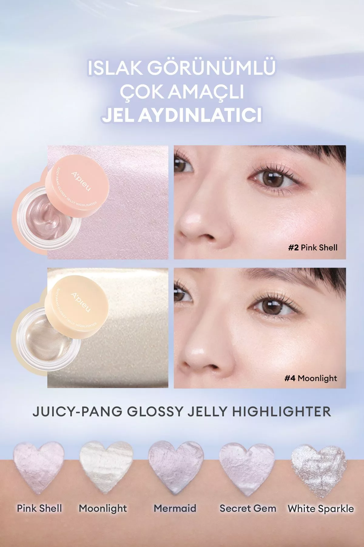 A'pieu Juicy Pang Glossy Jelly gelli haýlaýter (#4 Moonlight) - 25879585 — surat 3/7