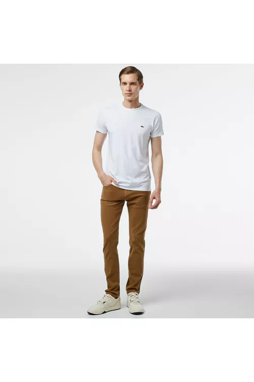 Erkekler üçin goňur reňkli Slim Fit jinsy balagy - 25626747