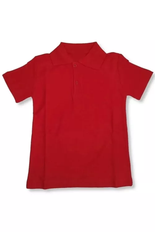 Gysga ýeňli gyzyl mekdep polo-futbolkasy - 24399168