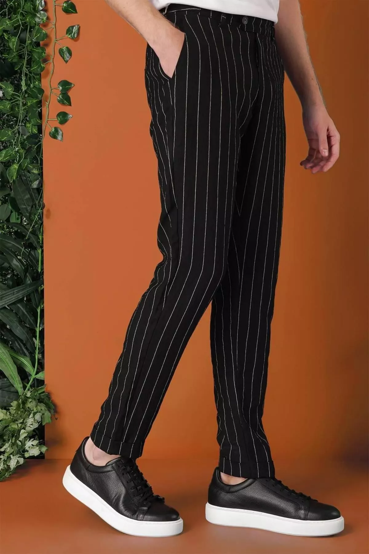 P 1151 Slim Fit nusgawy balagy, gara reňkli - 24980689 — surat 4/8