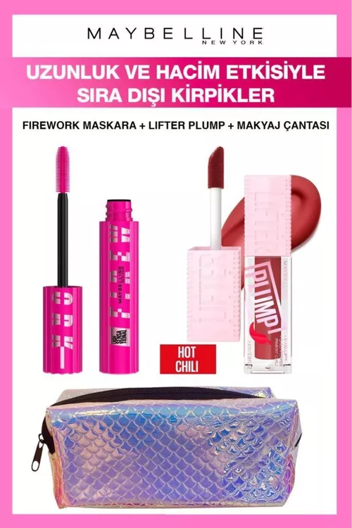 Maybelline Firework Limitsiz Uzyn Göwrümli Kirpikler Lifter Plump Dolgun Dudaklar Makiyaž Seti 006 - 25161635