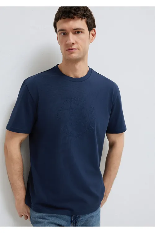 Basylan goýy gök t-shirt Loose Fit / Giň rahat kesim 0613156-70490 - 34176407