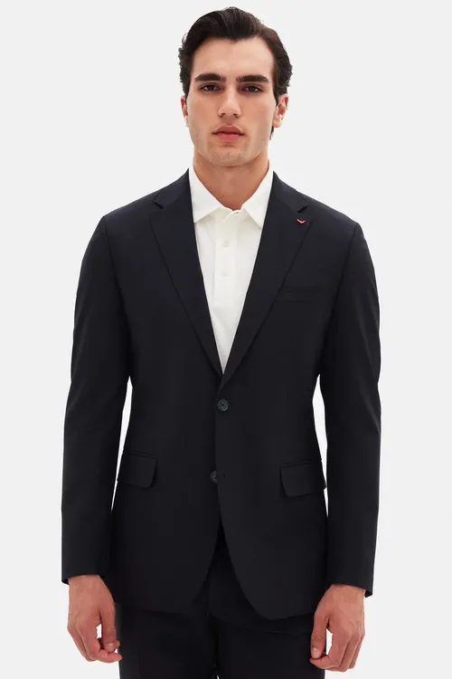 Ds Damat Slim Fit goýy gök bir reňkli Travel kostýumy - 34176249