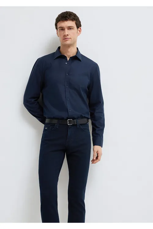 Goýy gök köýnek Slim Fit / Dar kesim 0211670-80872 - 34176488