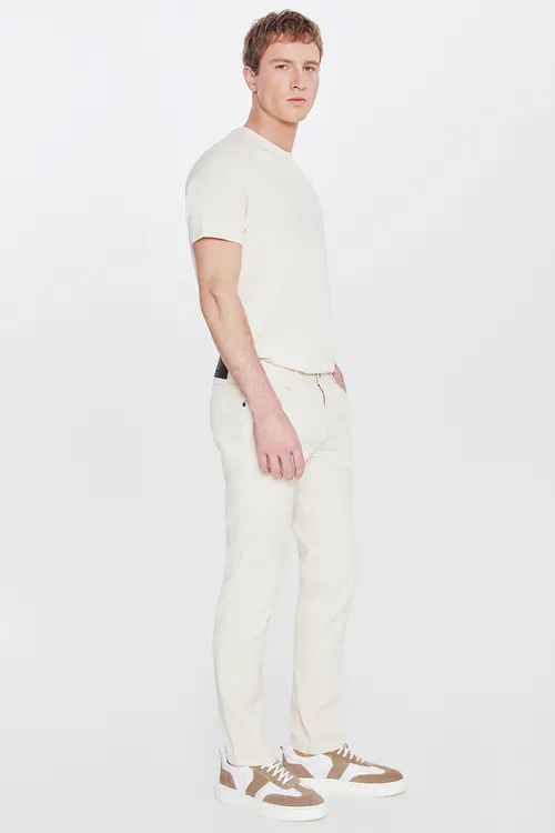 Pagtaly Slim Fit gysylan biçimli 5 jibetli armürli çeýe casual daş balak - 34736202