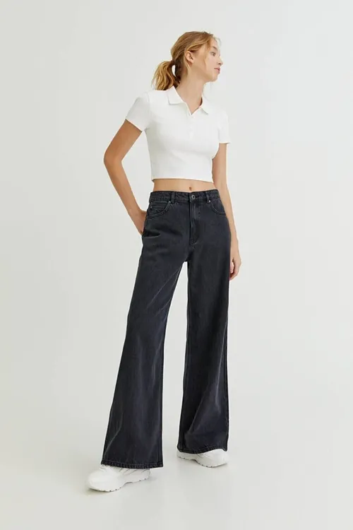 Belent billi Wide Leg gara palasso jinsileri - 36149705