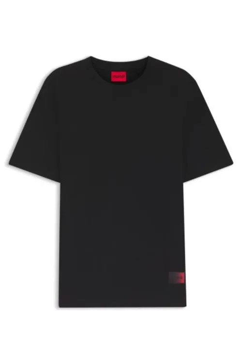 Erkekler üçin logotyply futbolka, gara - 36058331 — surat 4/4