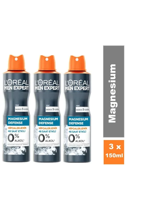Magnesium Defense gipoallergik 48 sagat täsirli deodoranty 150 Ml x 3 sany - 36146330