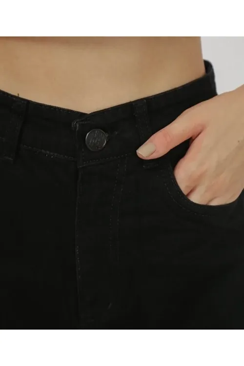 Erkin bişimli gara Wide Leg jinsileri - 36149809 — surat 4/6