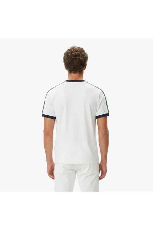 Erkek regular fit tegelek ýaka reňk blokly ak T-Shirt - 36498348 — surat 3/4