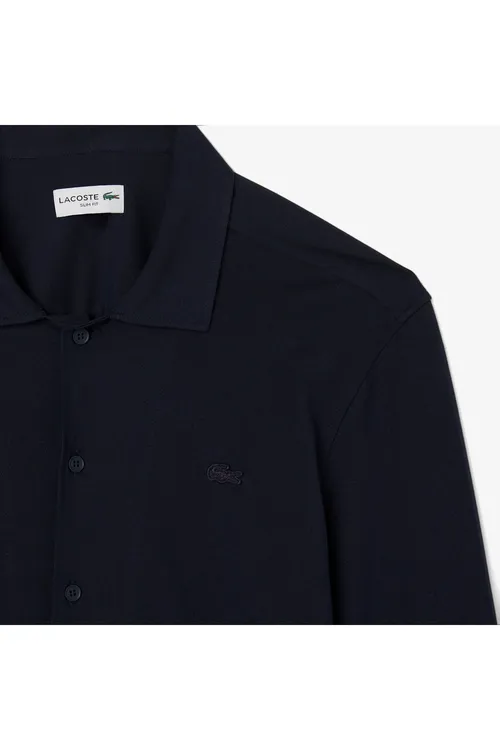 Erkekler üçin goýy gök reňkli Slim Fit köýnegi - 35968463 — surat 4/7