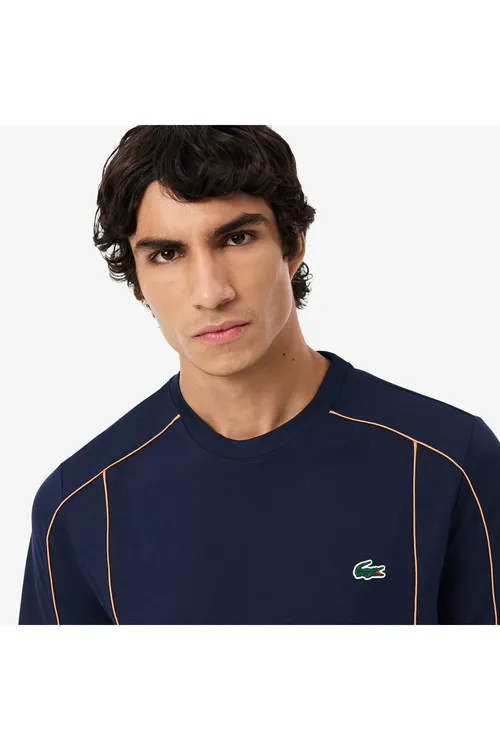 SPORT erkek regular fit tegelek ýaka basgylary goýy gök T-Shirt - 36498358 — surat 2/8