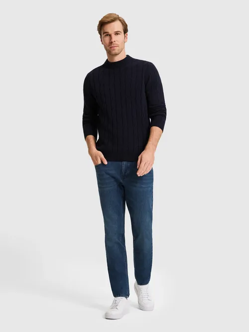 Slim Fit goýy gök jinsy balagy - 36716621