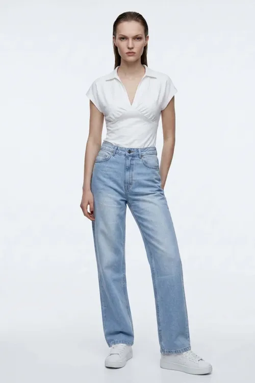 Ýokary billi Wide Leg jinsi balak - 36741678