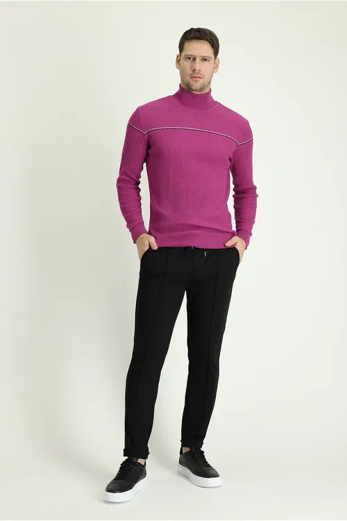 Slim Fit bedene ýapyşýan trikotaž switeri - 16338388