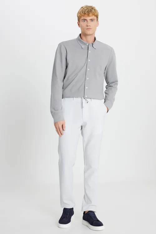 Slim fit dar biçüwli bili bagjykly casual çal balak - 33646931