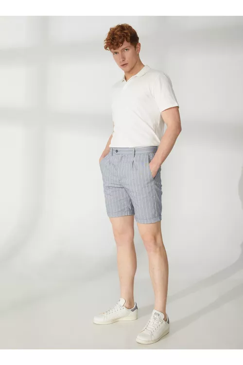 Erkekler üçin goýy gök bermuda şorty Slim Fit A261JONP581TF297 - 22948292