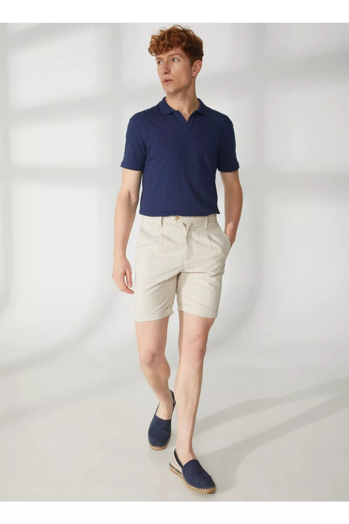 Erkekler üçin goňur bermuda şorty Slim Fit A261JONP581TF297 - 22948293 — surat 2/5