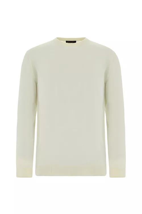 Ýüň we kaşemir garyşykly Regular Fit trikotaž jemper - 26833124