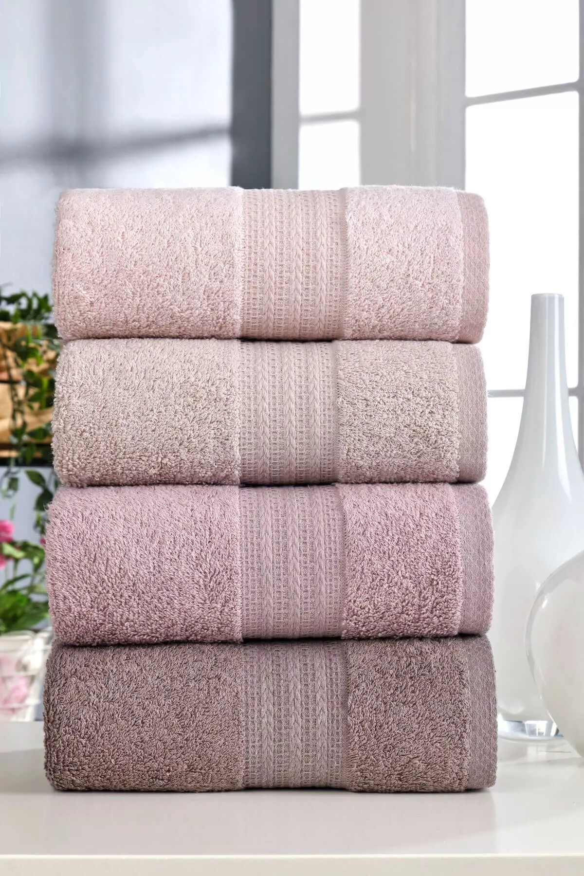 4 Lü El Yüz Havlu Seti% 100 Pagta 50x85 Cm Rainbow - 27120401 — surat 2/3
