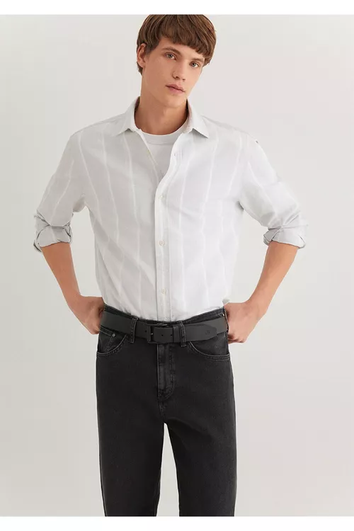 Zolakly çal Regular Fit köýnegi - 26757653