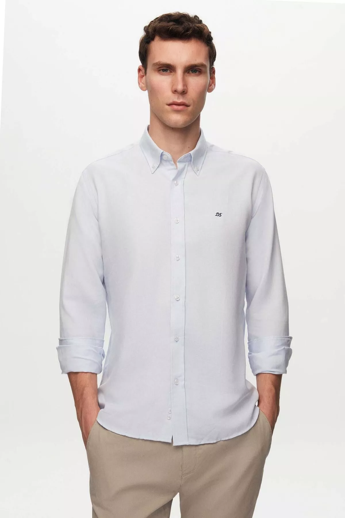 Gök köýnek DS DAMAT (Slim Fit) - 5827595 — surat 1/5