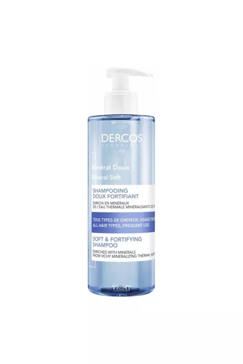 Ähli saç görnüşlerine gabat gelýän berkidiji Dercos Mineral Soft şampuny 400 ml. - 19366597