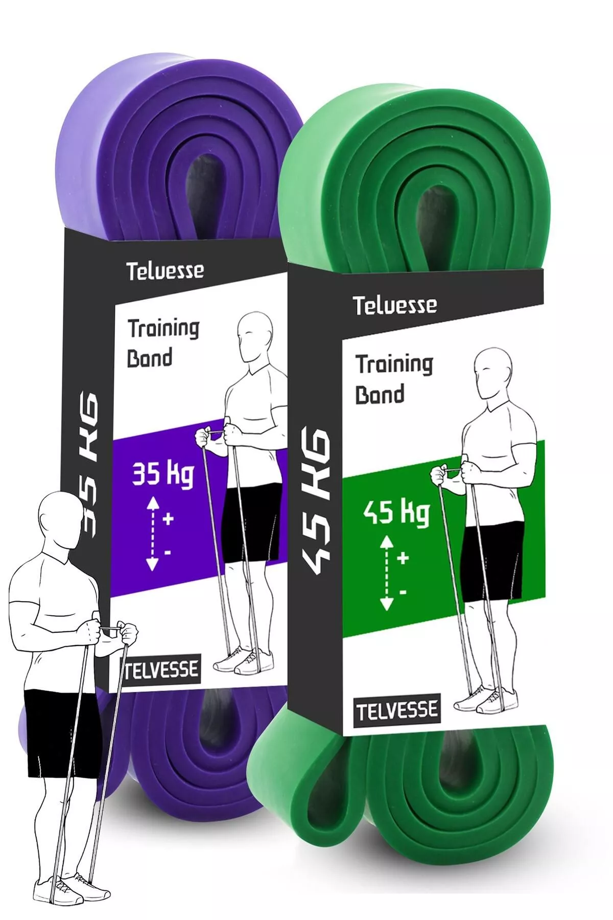 Krossfit üçin 2 sany güýç lentasy toplumy, 35 kg we 45 kg - 26787669 — surat 1/8