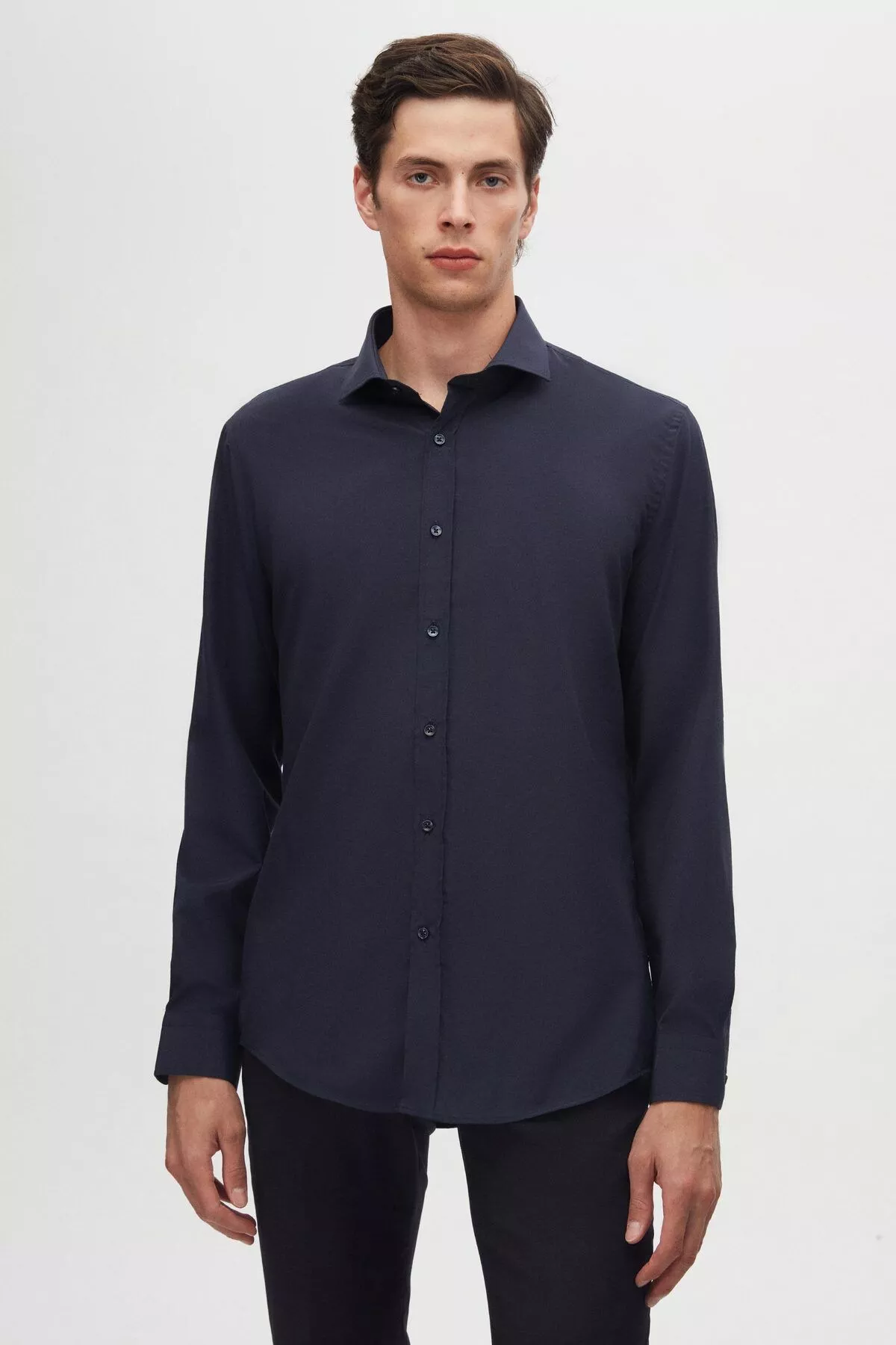 Toq gök klassyk köýnek Ds Damat Slim Fit - 26114336 — surat 2/3