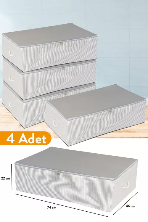 Krowatyň aşagyna goýulýan mega-kofr, çyzykly antrasiit 74x46x22 sm (4 sany) - 23073000