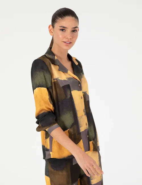 Uzyn ýeňli Safran Regular Fit köýnegi - 25657447