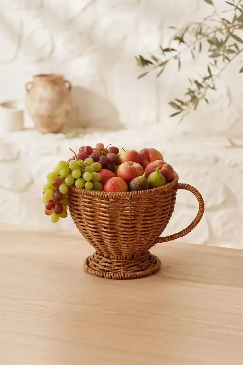 Rattan 9235 çaşka görnüşli sebet - Gül goýulýan bezeg gaby aşhana we hammam bezegi - 36757184