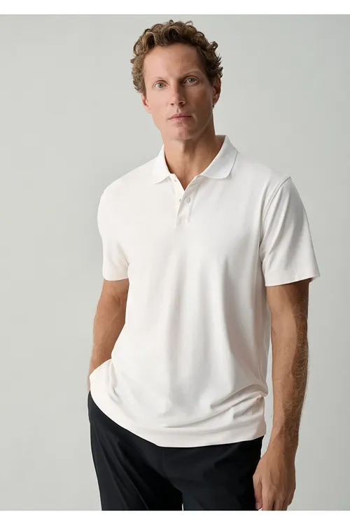 Ekrü polo köýnekçe Slim Fit / Dar biçüw 0620213-70057 - 36763883