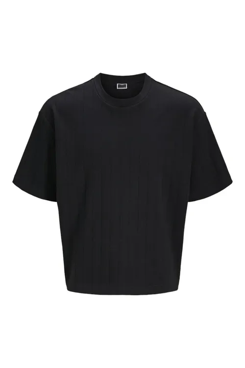 Erkekler üçin gara tegelek ýakaly futbolka Jcoinfinity Fabric Tee Ss Crew Neck 12276746-Black - 36784401