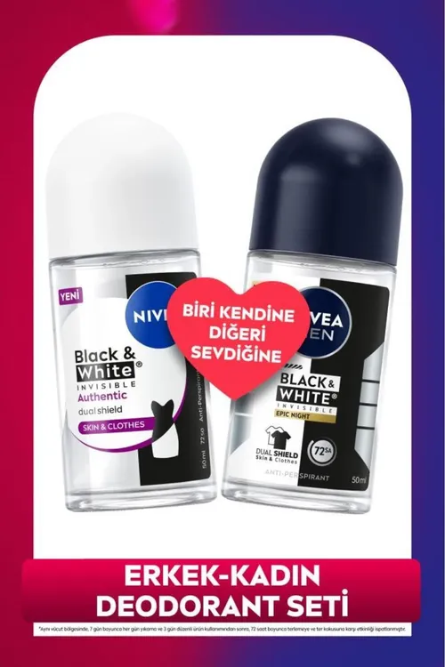 Erkekler we aýallar üçin MEN Black&White rolikli dezodorant toplumy, derlemä garşy 72 sagat täsirli, spirtsiz, tegmillere garşy - 36731466