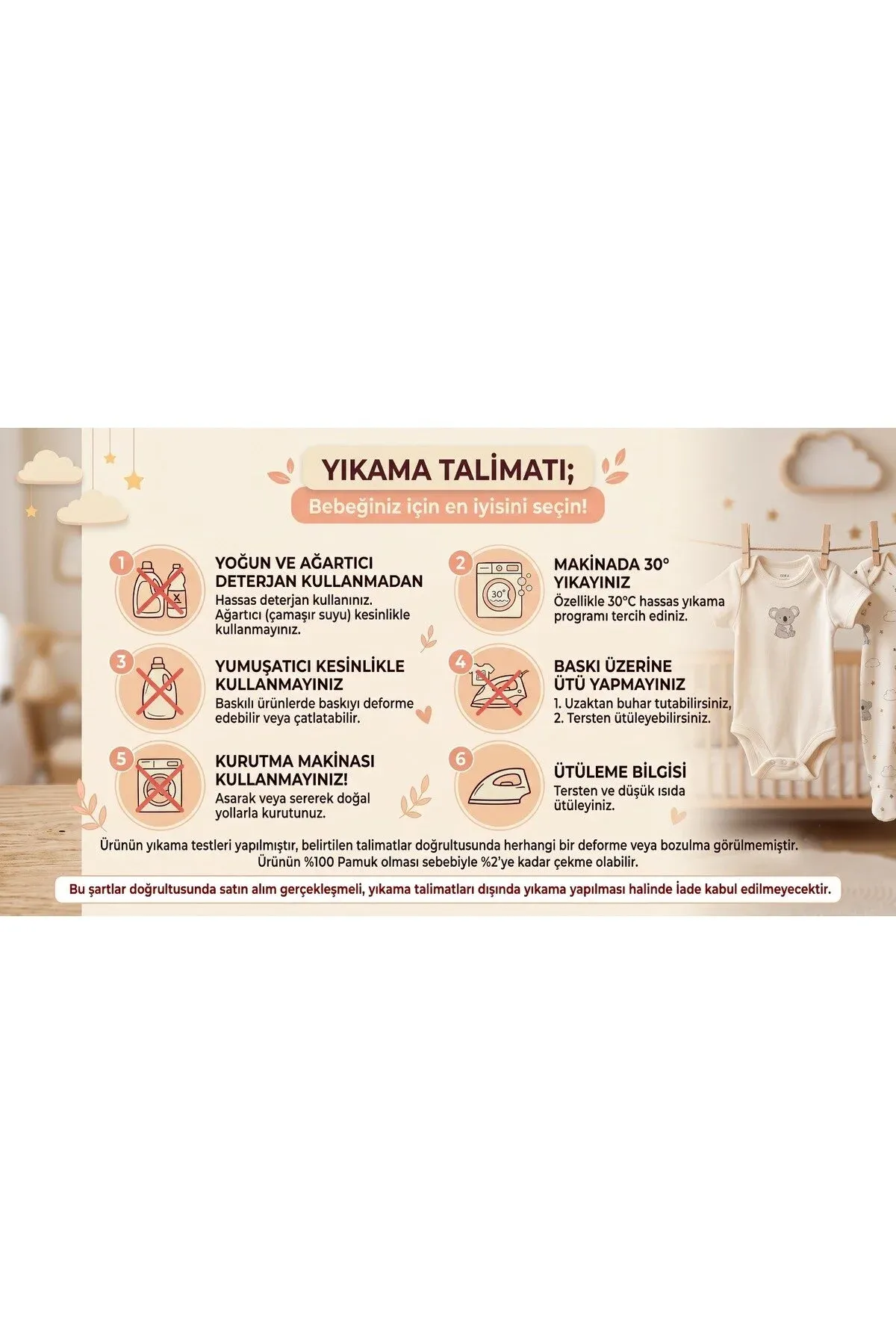 Oglan bäbek/çaga üçin 4 bölekli toplum: asgyçly, kemerli, papakly, aýyjyk nagyşly laýkraly gabardin balak - 36743306 — surat 7/8