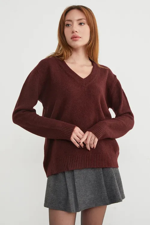 V-ýakaly adaty giň switer - 33756280