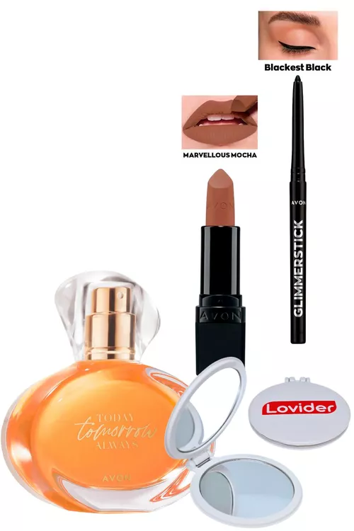 TTA Tomorrow aýal atyry EDP 50ml + Marvellous Mocha mat dodak boýagy + Gara göz galamy + Lovider jübi aýnasy - 21829359