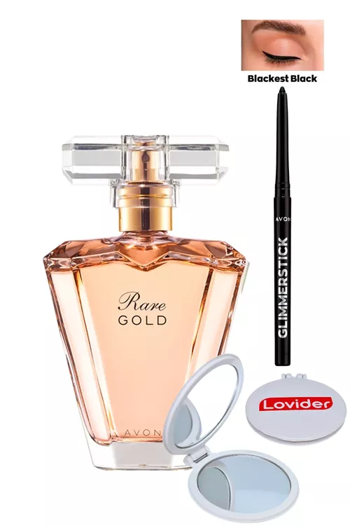 Rare Gold aýallar atyry EDP 50ml + Gara göz galamy + Lovider jübi aýnasy - 21829456