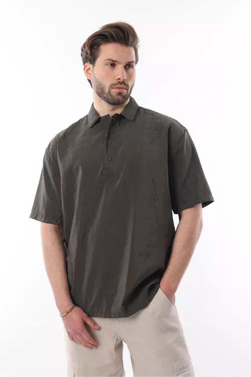 6744 haky reňkli giň biçüwli Oversize köýnek - 27485932