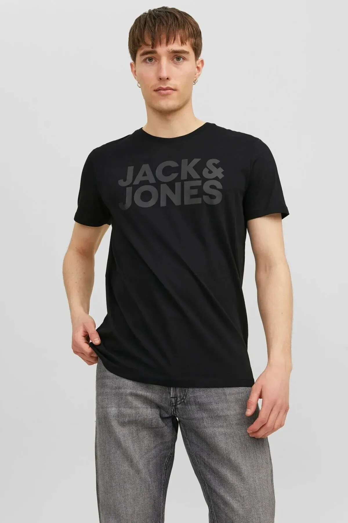 Erkekler üçün gara reňkli Jjecorp Logo Tee Ss O-neck Noos futbolkasy 12151955-Blackblack - 34737033 — surat 8/8