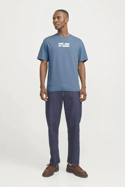 Erkek gök Jjcorp Graphic Tee Ss O-neck Ln futbolka 12268415-Oceanview - 34737819