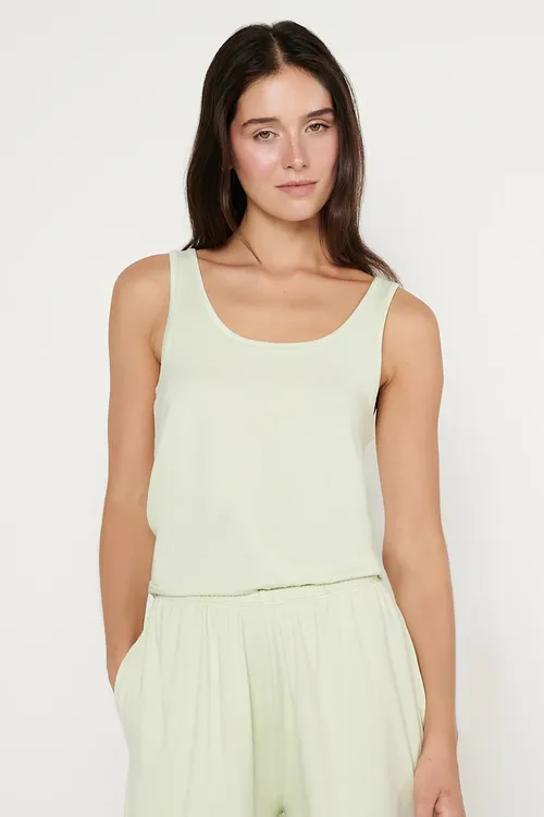 Zenan Mint Çeýe Örüm Basic Atlet Ýumşak Dokuly Dem Alýan Rahat Aýlaw Ýaka - 36820823