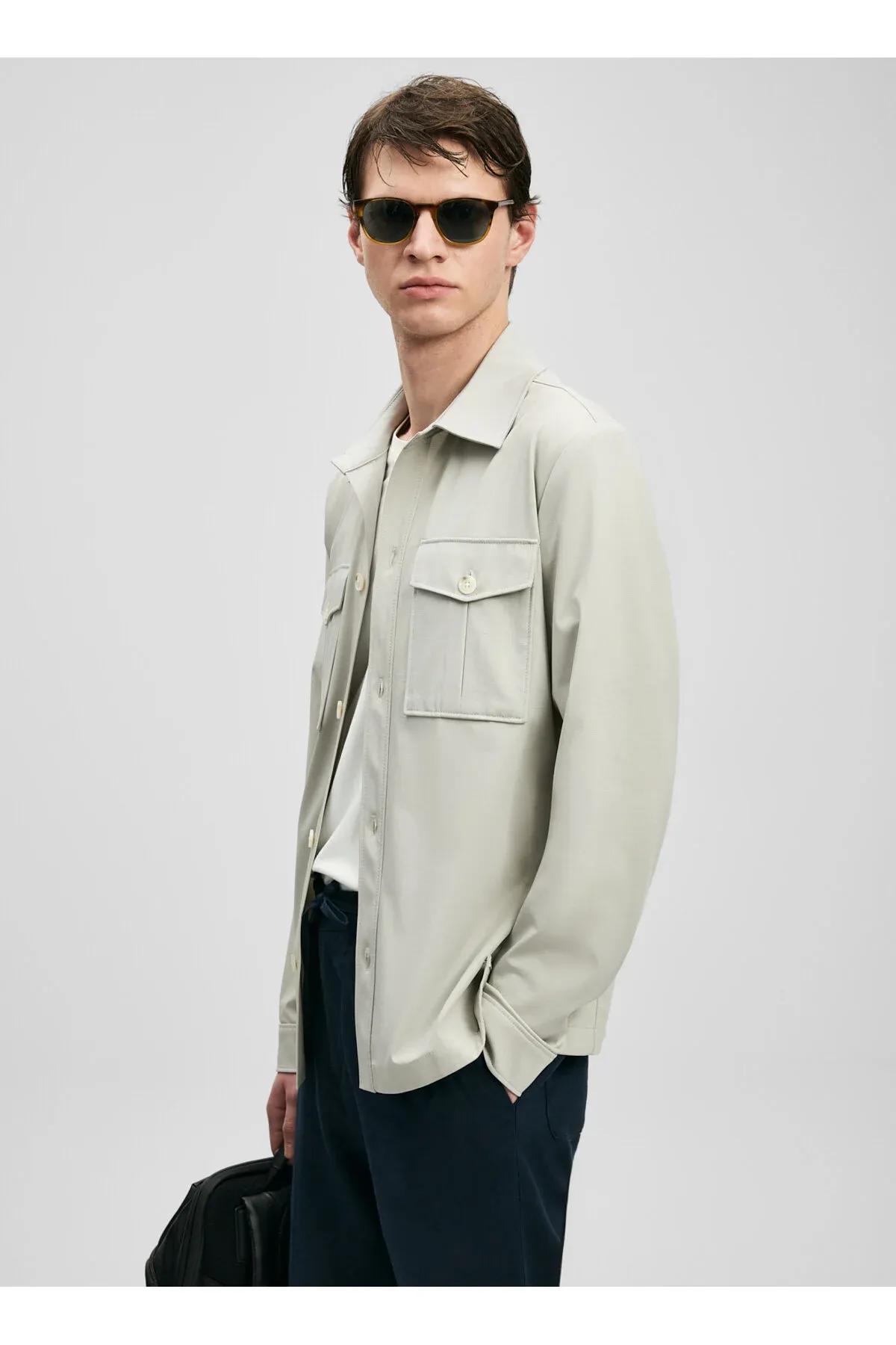 Açyk mele erkekler üçin Slim Fit köýnek görnüşli penjek GARY - 36864730 — surat 3/6